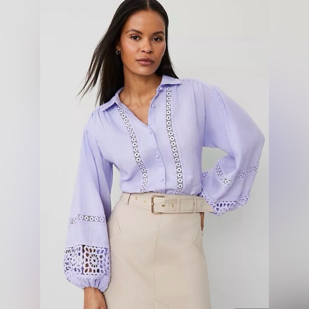 Lavender Eyelet Blouse